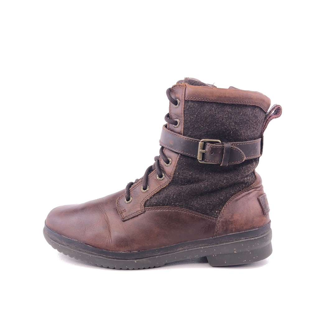 UGG Kesey Brown Leather Winter Ankle Boots 9